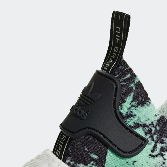Adidas NMD R1 PK Mens Sneakers Green Marble Black - Picture 13 of 15
